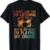 Funny Drummer Art For Men Women Drum Player Percussion Lover T-Shirt