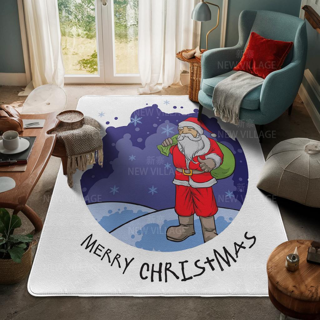 Ковер у входа в дом Домашний коврик у двери Гостиная Ванная Комната Ноги ванная комната Нескользящие коврики с водопоглощением для ванной Счастливого Рождества зима