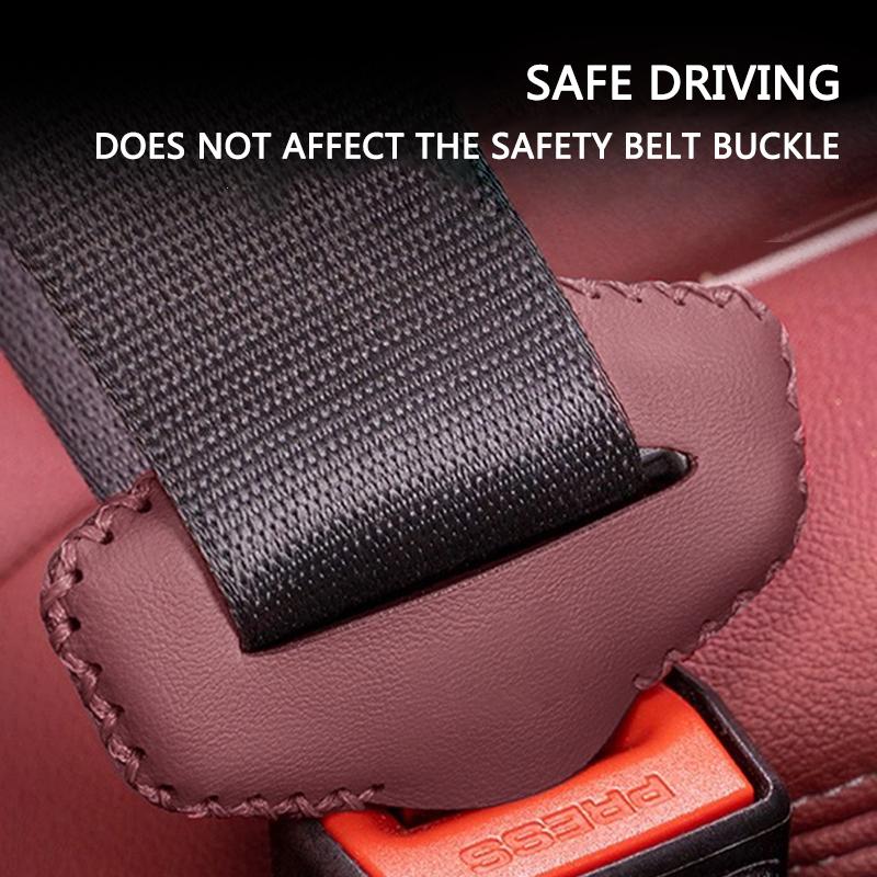 Universal Car Safety SeatBelt Buckle Cover Leather Case For Porsche Panamera Cayenne Taycan 911 718 Macan Carrera-GT 928 944 968