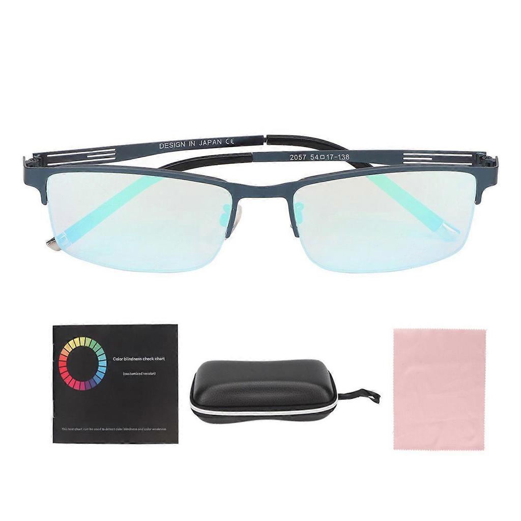Red Green Color Blindness Glasses,Unisex Dark Blue Frame Color Blind Weakness Glasses