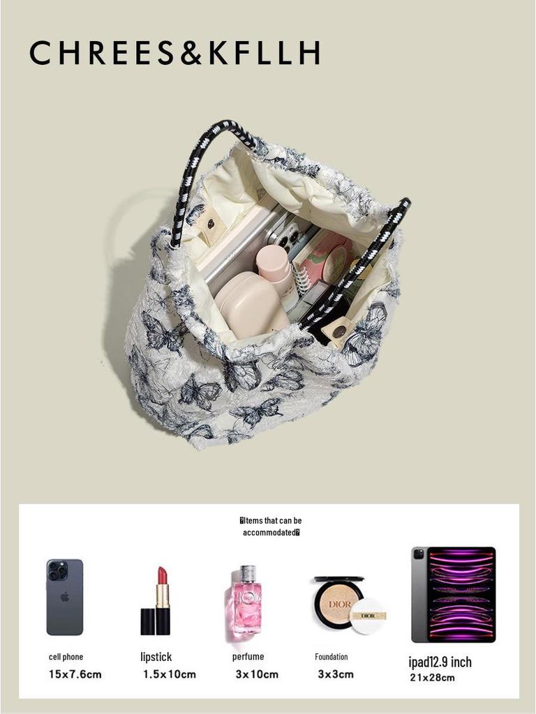 Элегантная холщовая сумка-тоут Mao Yun с кружевной бабочкой - Женская большая весенне-летняя сумка