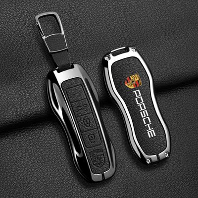 Чехол-брелок для ключа автомобиля из цинкового сплава и кожи для Porsche Boxster Cayman Panamera Cayenne Macan 718/911 Taycan, защитный брелок