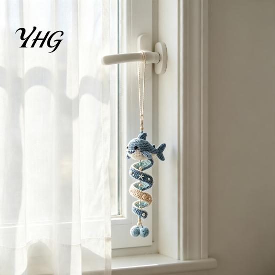 Marine Animal Crochet Patterns Ocean Spiral Kit, Friends Ornament DIY Decoration Set Life Themed Craft Kit for Teens Adults, Handmade Hanging Creative