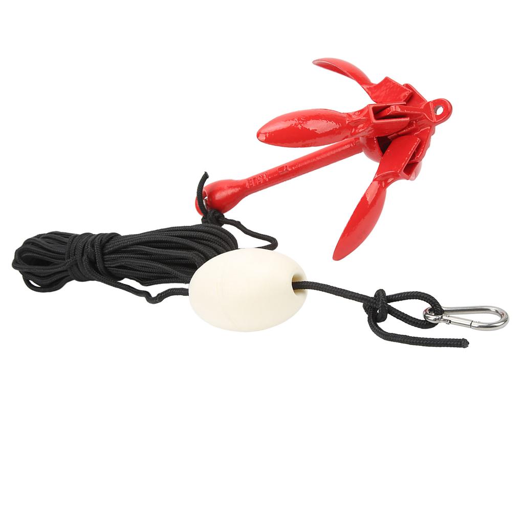 Якорь для лодки с 39,4-футовым буксировочным тросом, сумка для переноски, складной якорь-кошка из углеродистой стали для каяка на море