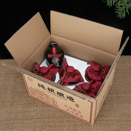 Shanxi Old-Fashioned Ceramic Vinegar Jars - Empty Gift Boxes Available in Half, 1, 2, 3, and 5 Catty Sizes