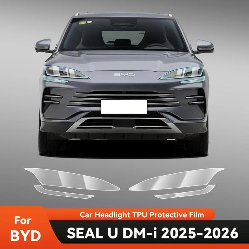 For BYD SEAL U DM-i 2025 2026 Car Headlight Protective Film TPU Pre Cut Anti-Scratch Headlight Vinyl Film Accessories
