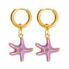 Lip Enamel Fish Earrings Starfish Hoop Earrings Personality Charms Ear Buckle  Party