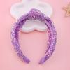 Обруч для волос для девочек с узлом, блестящий, с пайетками, эластичная повязка на голову, удобная посадка, блестящая сверкающая повязка для волос, аксессуары для волос