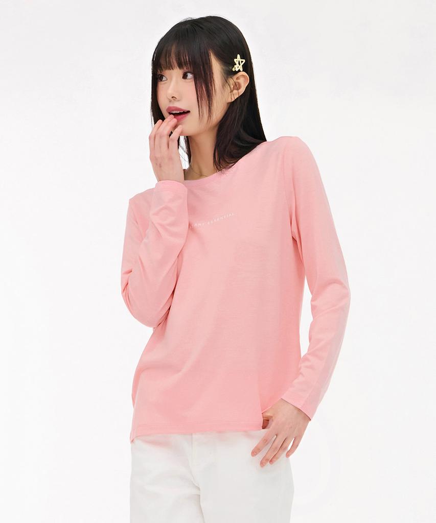 CHASECULT Women'S Lettering Long Sleeve T-Shirt - Pink
