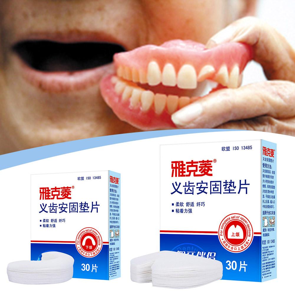 Y-Kelin Denture Adhesive Cushion 30 Pads /Pack Natural Strong Hold 30 Pads ay All Comfort Cushions Strong Strip
