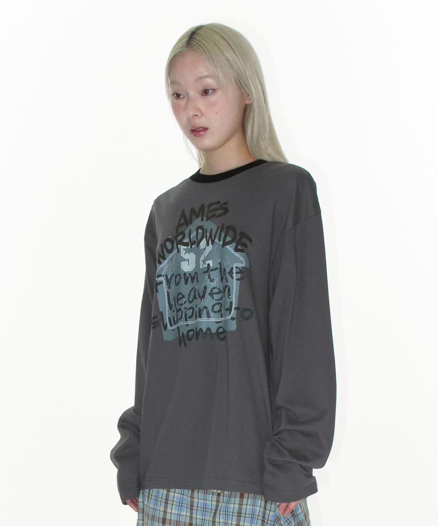 AMES-WORLDWIDE Homebound Ls Tee Charcoal
