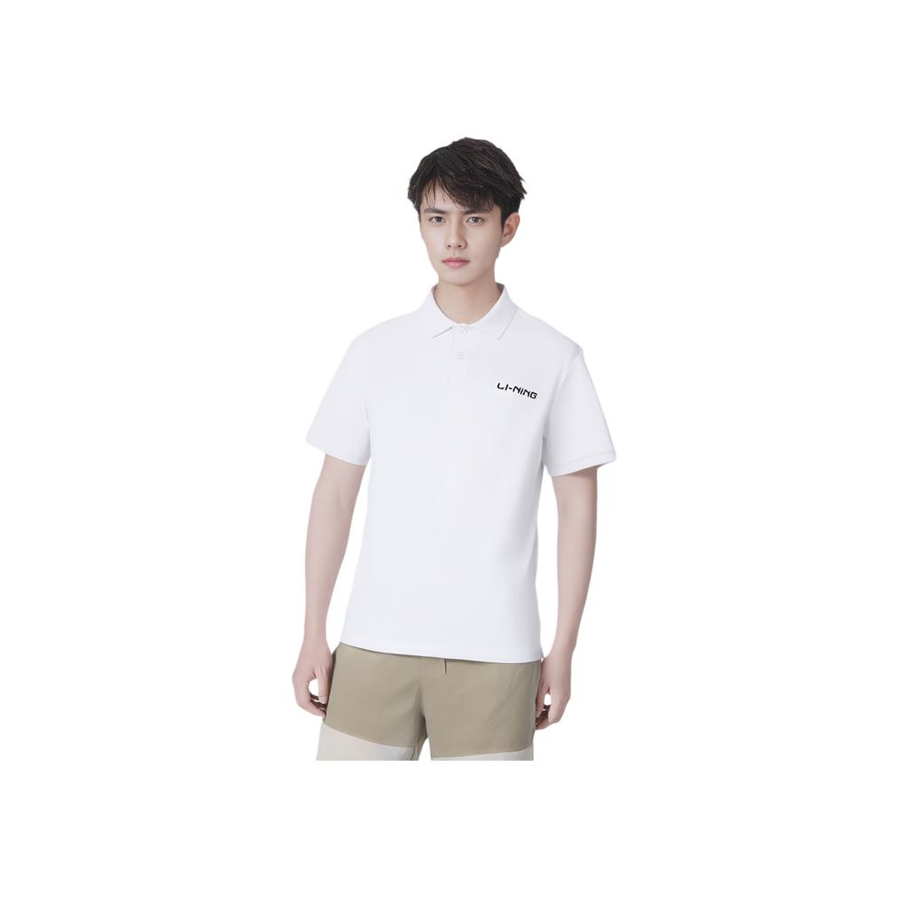 Серия для настольного тенниса Li Ning Однотонная универсальная удобная футболка-поло с коротким рукавом Унисекс Футболки-поло Белый APLV545-2