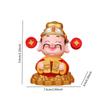God of Wealth Ornament Decor Collectible Decorative Resin Ornament Photography Props Feng Shui Sculpture for Bedroom Table