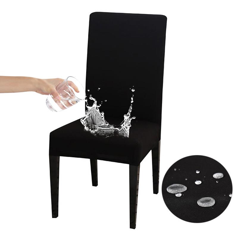 Водонепроницаемые однотонные эластичные чехлы на стулья Универсальные размеры