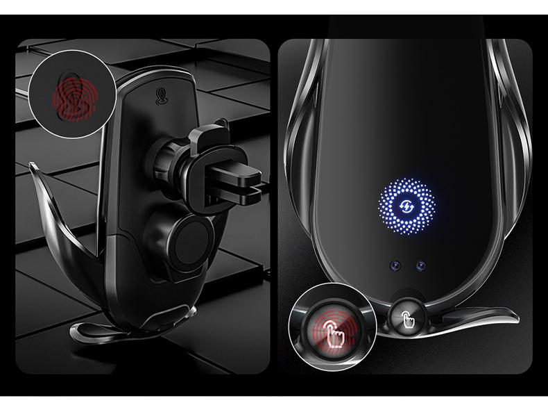 M123 Magic Clip Wireless Car Charger & Auto Clamping Phone Holder