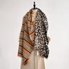 Luxury Leopard Stripe & Plaid Pattern Women's Winter Scarf Thick Warm British Style Shawl Tippet