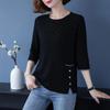 Three-quarter Sleeve Knitted Top Women's Early Spring Thin Loose Sweater Mid-sleeve Summer Bottoming Shirt