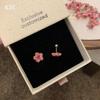 Sweet Flash Full of Diamonds, Small Pink Flower Stud Earrings, Simple, Fashionable and Versatile, Cute and Delicate Earrings for Women