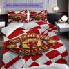 Manchester emblem flag Bedding (1 * duvet cover + 2 * pillowcase, without core) 2D Flat Soft and comfortable Bedding set Christmas birthday gift