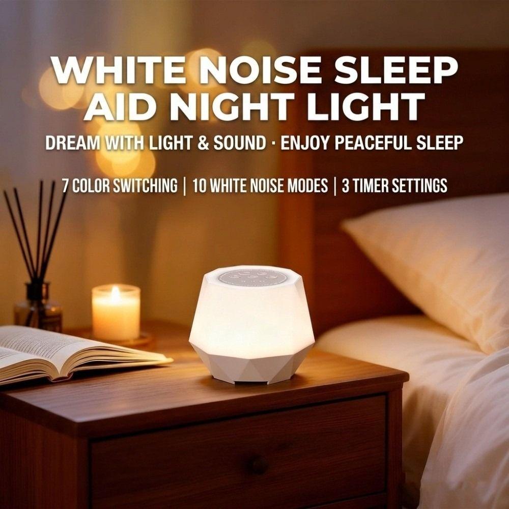7 Color Modes White Noise Machine 10 Nature Sounds Night Light Bedside Lamp  Nursery Comfort