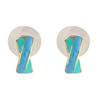 Estele 24Kt Gold Plated Enamel Overlapping Stud Earrings for Women, One Size (368/712 ER)