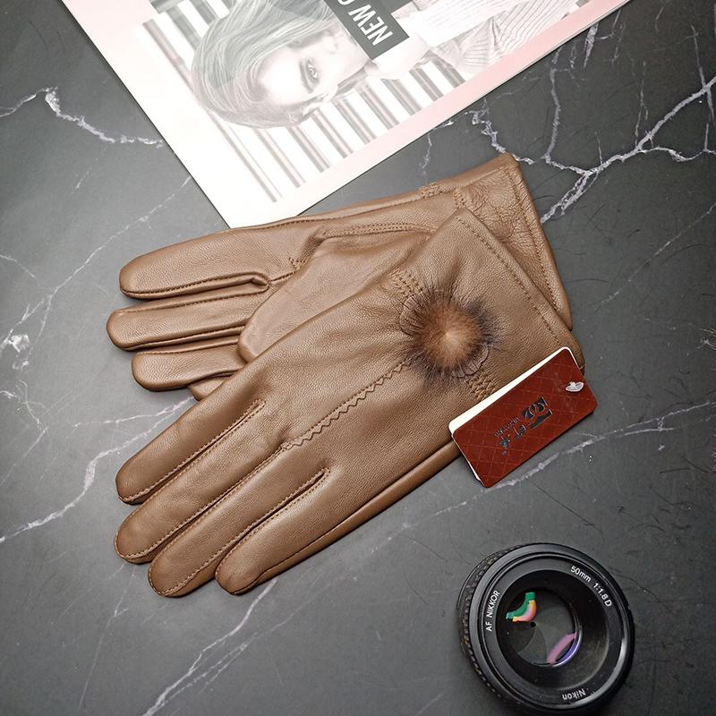 Женские перчатки из овчины и утолщенные бархатные зимние перчатки женские милые перчатки из меха кролика