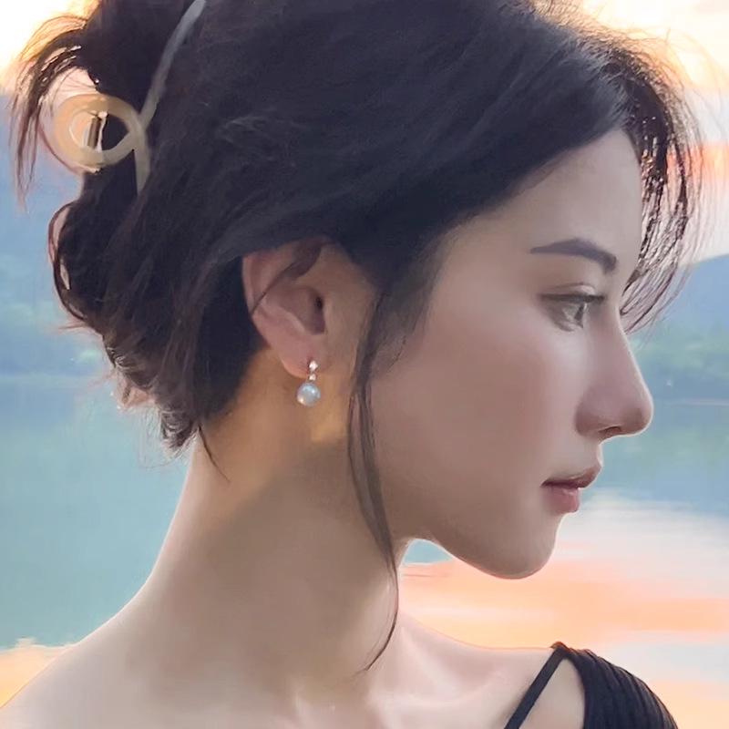 Серьги-пусеты из стерлингового серебра 925 пробы с пресноводным жемчугом Zhuji - Коллекция «Слезы русалки»