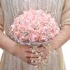 Handmade Rhinestone Bridal Bouquet Crystal Wedding Round Tossing Bouquet Artificial Flower Bunch for Bride Bridesmaid