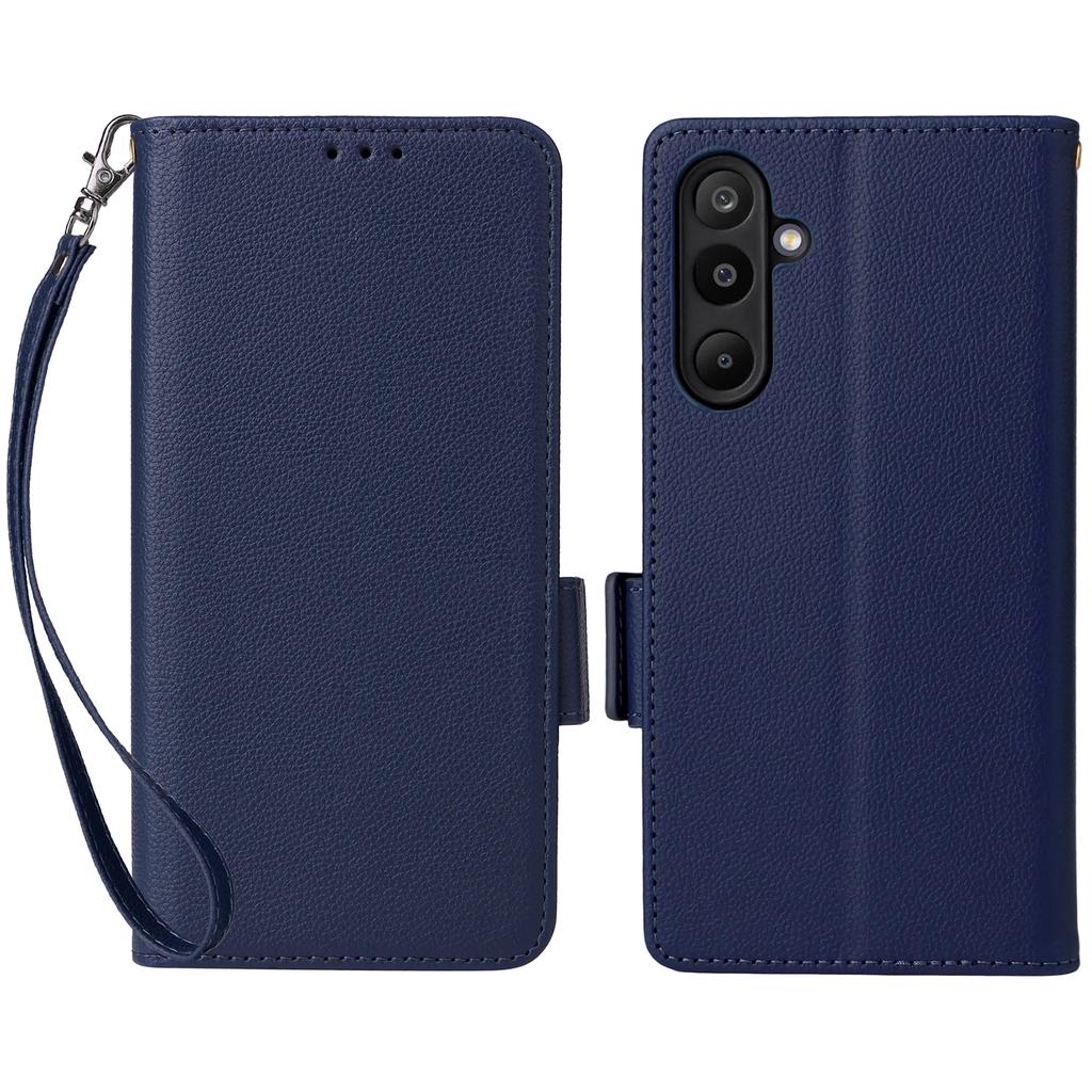 Чехол для Samsung Galaxy M16 5G/F16 5G с ремешком на запястье, текстура личи, кошелек из ПУ кожи, чехол для телефона