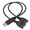 1 Male Plug To 2 Female Socket USB 2.0 Extension Line Power Converter Data Cable Cable Splitter E9Y2