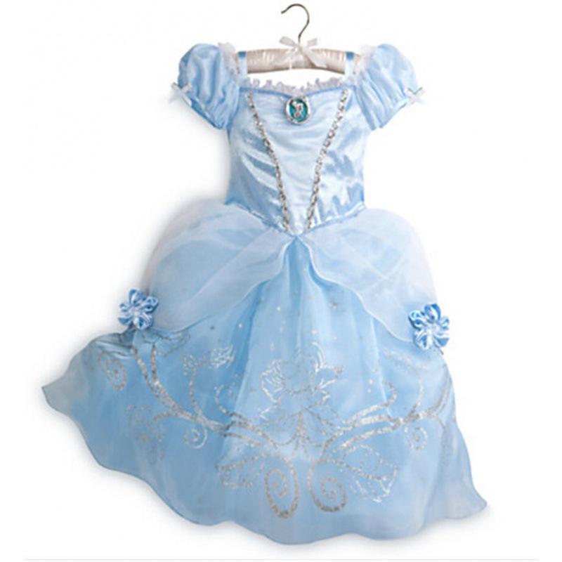 Kids Princess Costume Girls Elsa Anna Dress Carnival Cosplay Snow White Aurora Moana Rapunzel Mermaid Belle Party Outfits