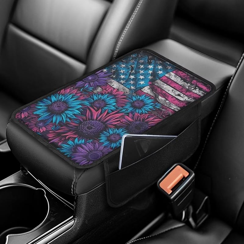 Чехол на центральную консоль автомобиля с принтом черепа, нескользящий чехол на подлокотник для автомобиля, универсальные защитные чехлы для подлокотников, подходят для автомобилей, внедорожников, декоративные чехлы для автомобилей