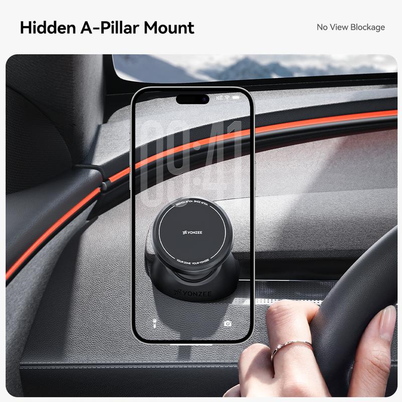 YZ for Tesla Car Phone Holder Model Y YL Juniper 3 Highland LHD RHD Silicone Magnetic Mount for iPhone Samsung Accessory MagSafe