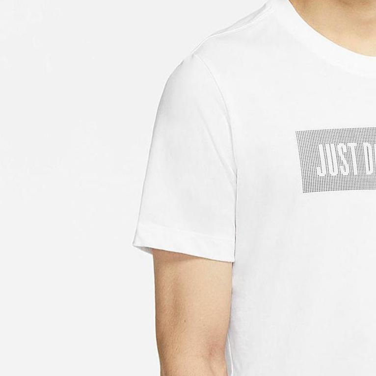 Nike Alphabet Print Round Neck Sporty Breathable Short Sleeve T-Shirt Men Tops White DJ9001-100