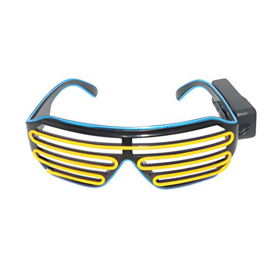 Светящиеся неоновые очки Rave со сверкающими затворами, солнцезащитные очки El Wire LED, светящиеся