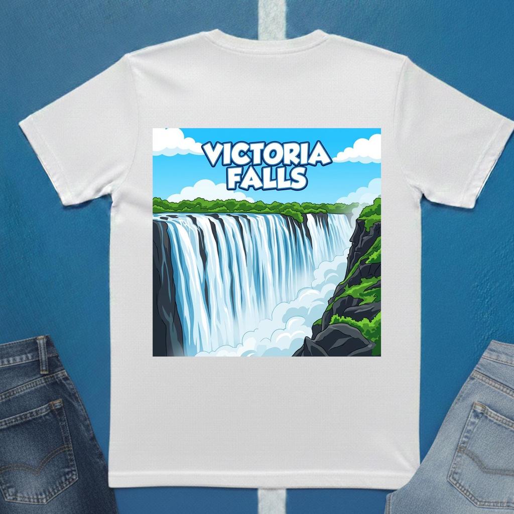 Victoria Falls Men's T-Shirt | Nature Scene, Waterfall Zimbabwe Shirt