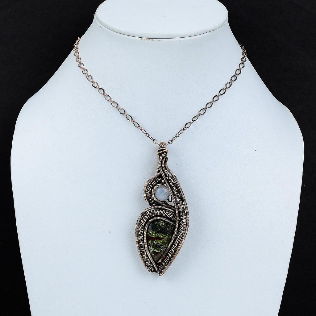 Драгоценный камень дракона, подвеска из медной проволоки, ювелирное изделие, подвеска из радужного лунного камня, подвеска из меди ручной работы, подвеска из проволоки для подарка