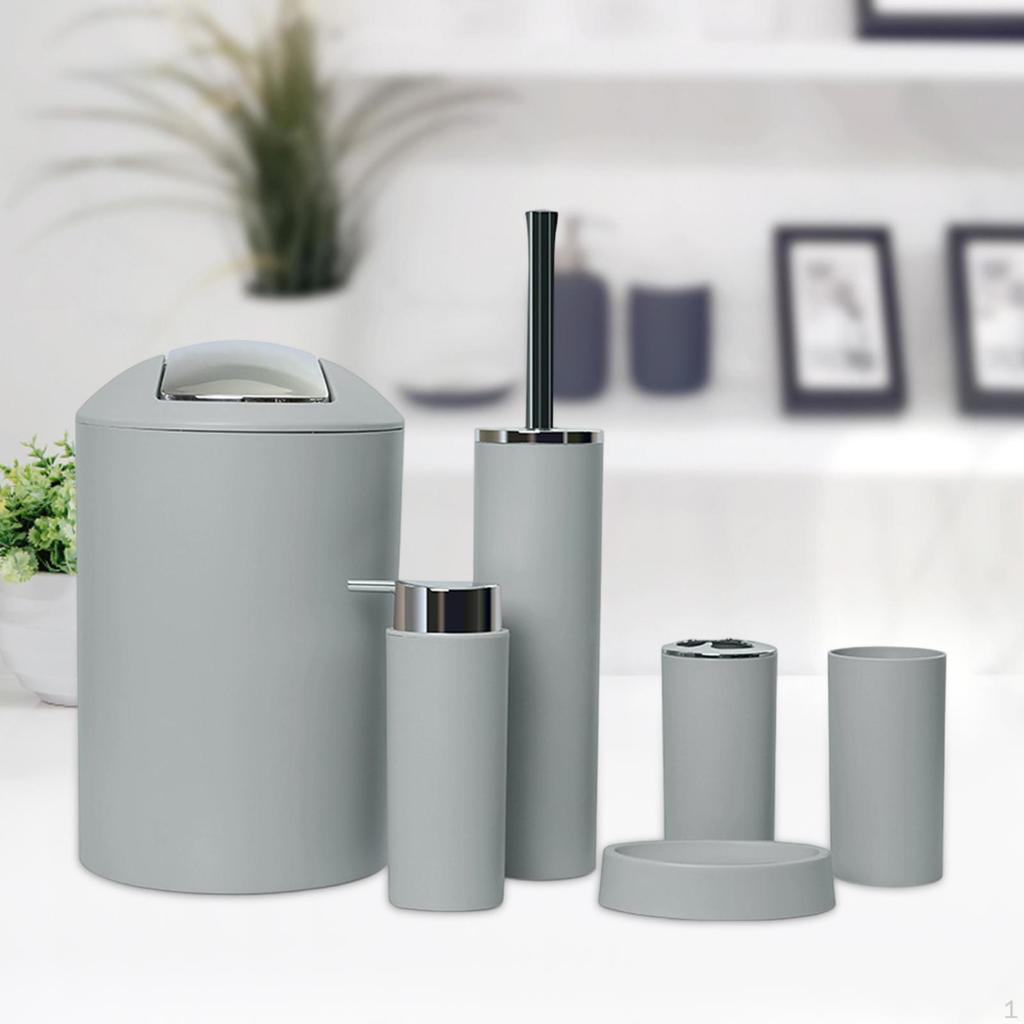 Набор из 6 предметов аксессуаров для ванной комнаты, принадлежности, легко чистить, для дома, квартиры, мыльница