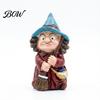 Small Halloween Figurine Witch on Broomstick Resin Figurine, Gnome Statue with Wizard Hat, For Shelf Vintage Spooky Decor for Desk Table, Gift Lovers