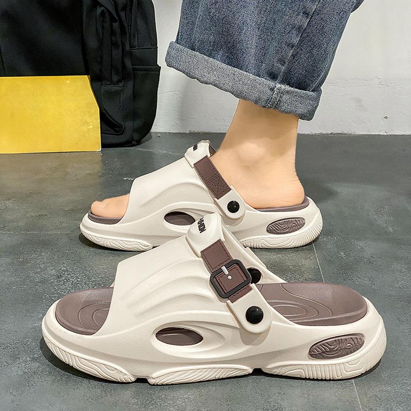 Летние нескользящие тапочки на толстой подошве, повседневные пляжные сандалии, уличные спортивные тапочки для пар