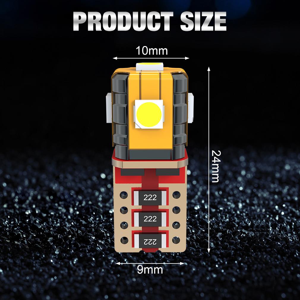 2 шт. Светодиодные лампы T10 Автомобильные огни Белый 168 501 W5W Canbus Светодиодная клиновидная 3030 5SMD Внутренний купольный свет для чтения Подсветка номерного знака Сигнальная лампа 12 В 6000 К