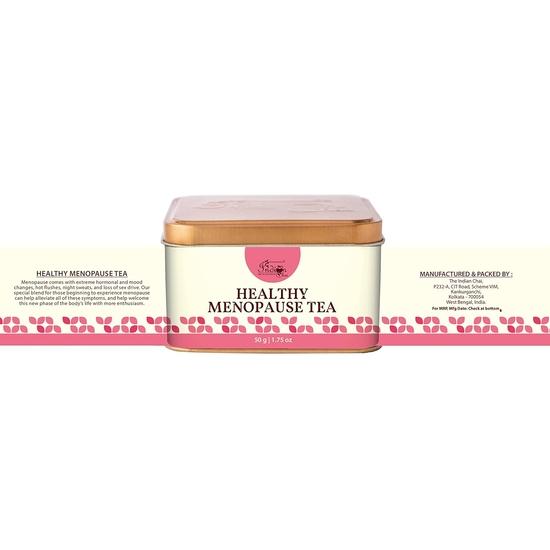 The Indian Chai – Healthy Menopause Tea 50g with Raspberry Leaves, Red Clover Flower, Guggul Etc for Mood Swings, Hot Flashes & Night Sweats Relief,