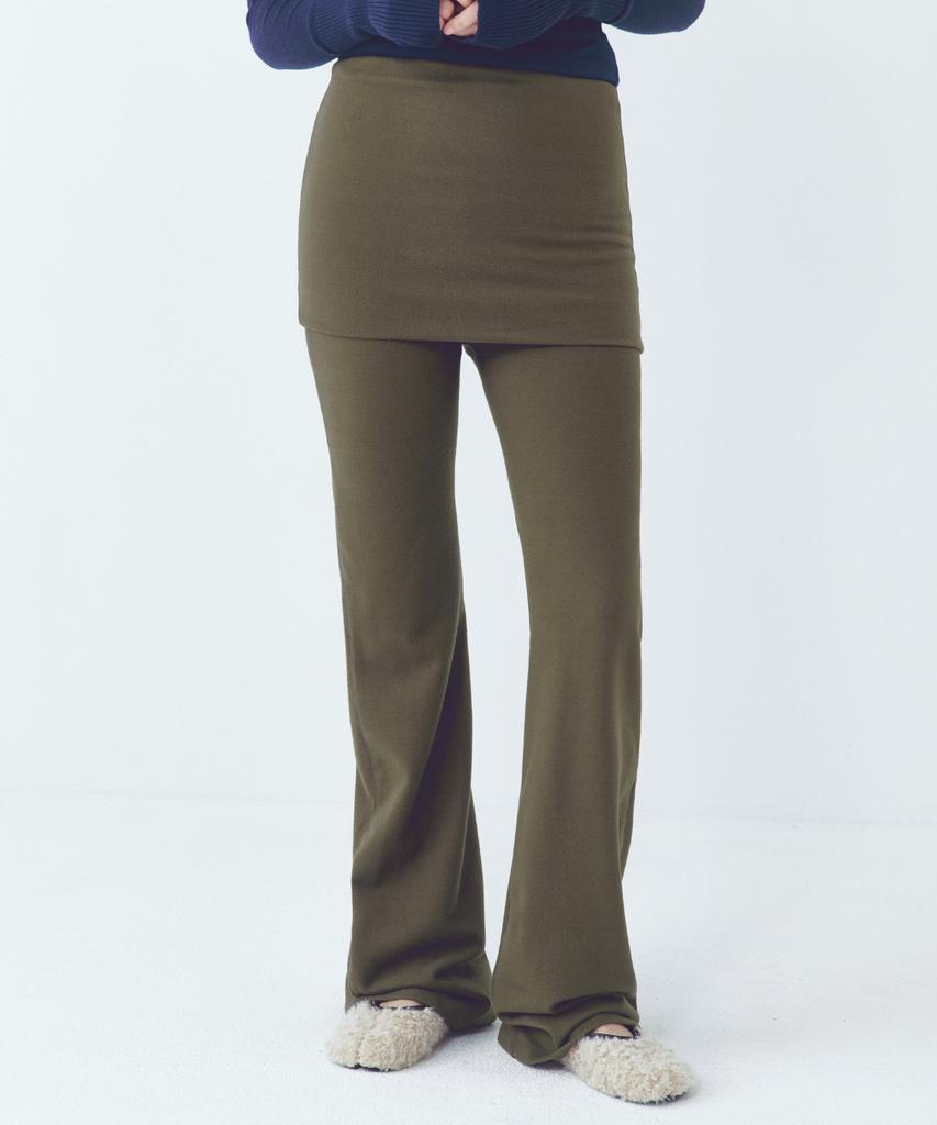 CITTA Every Day Comfort Layered Skirt Pants_Ctb556(Khaki)