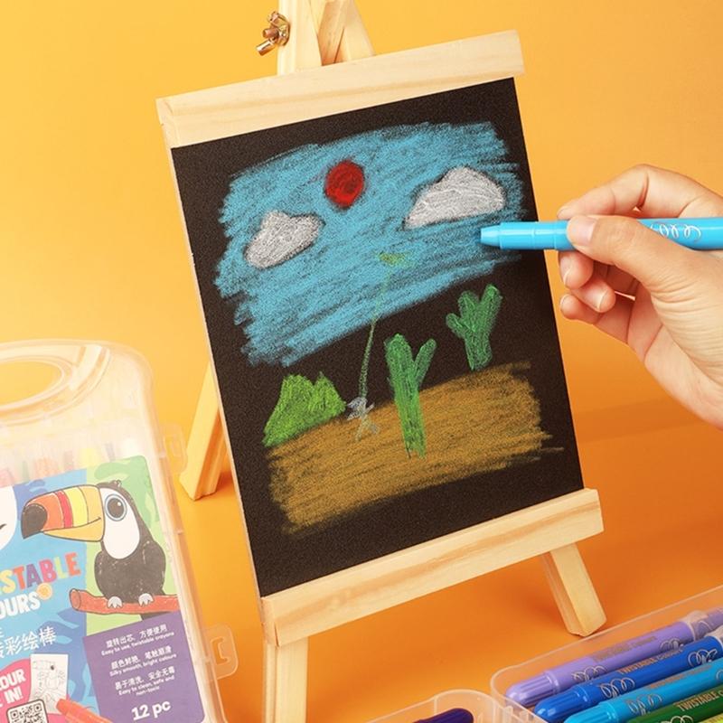 12/24/36/48 Colors Twistable Crayons Wax Crayons Washable Crayons Oil Painting Stick Painting Accessories for Toddlers