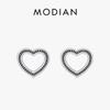 925 Sterling Silver Heart Stud Earrings For Women Vintage Pattern Ear Studs Fine Jewelry Accessories Gift