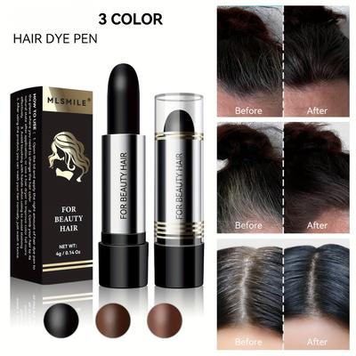 Мгновенно закрасьте седые волосы с помощью нашей краски-карандаша для волос, похожей на помаду, для временного окрашивания волос