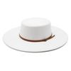 Flat Top Top Hat British Universal Retro Retro Black Woolen White Beige Felt Hat For Men And Women