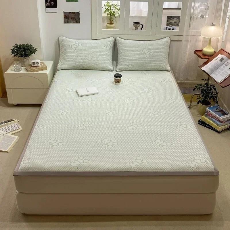 Summer Cooling Quilted Mattress Protector Cover Thickened Breathable Mattress Topper for Single Double Queen King Size Bed