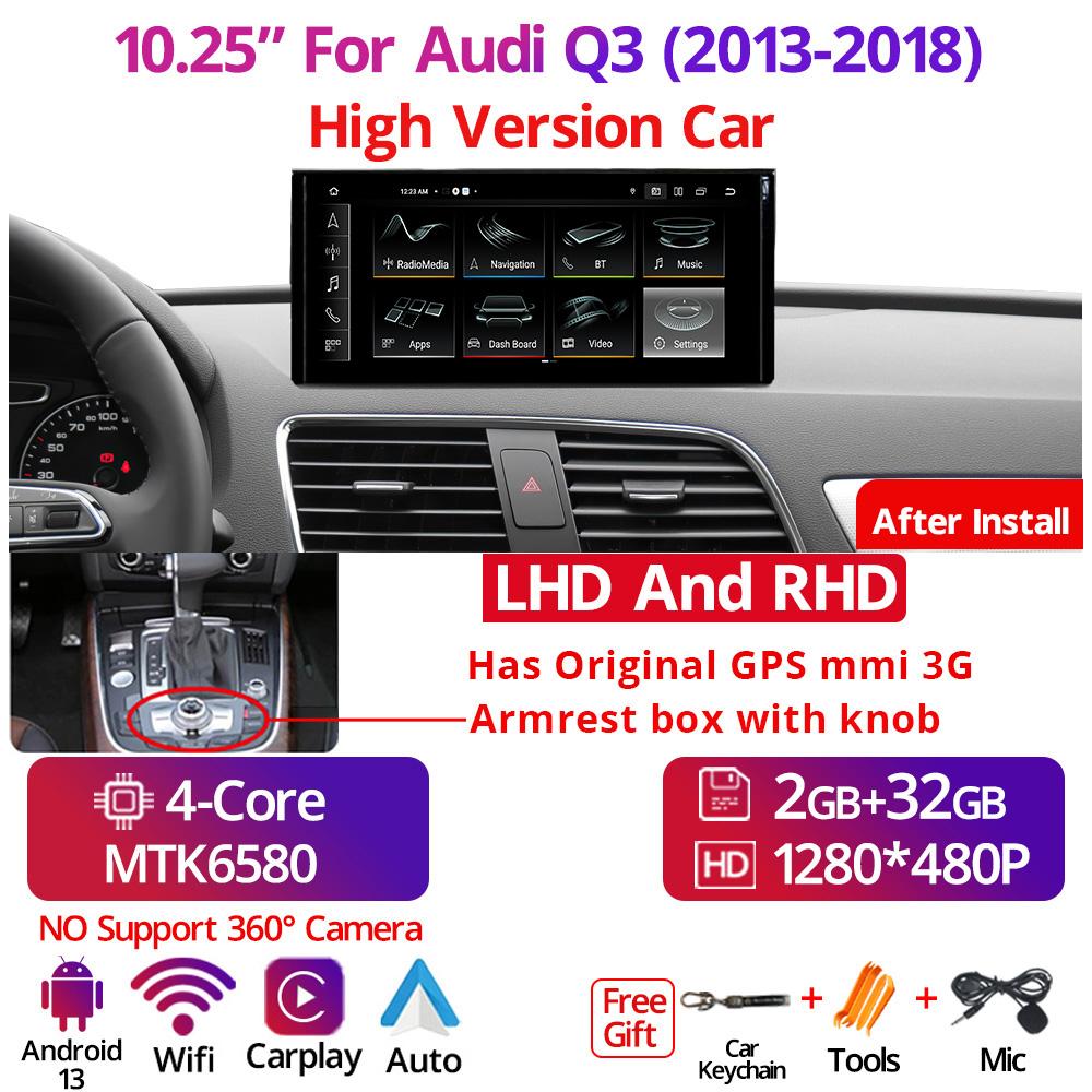 10,25'' Android 13.0 автомобильное радио для Q3 2013-2018 мультимедийный плеер навигация стерео CarPlay экран головное устройство GPS