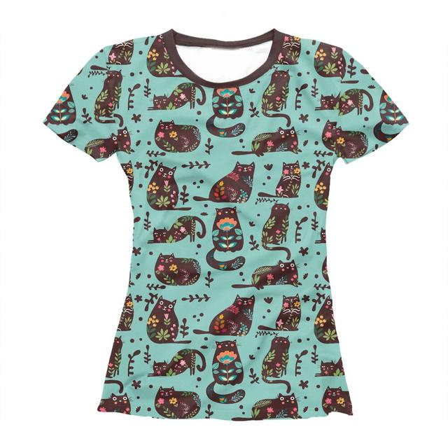 Модная женская футболка с котенком, 3d-печать, уличная съемка, тренд Y2k, летняя женская футболка с короткими рукавами в стиле Харадзюку, ультратонкая Lo